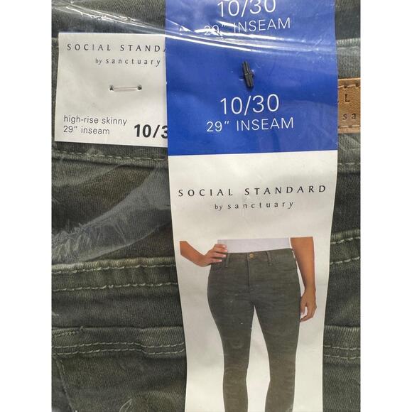 NWT Social Standard by Sanctuary High Rise Skinny Ankle Jeans 10/30 Camo 775 - Picture 6 of 7